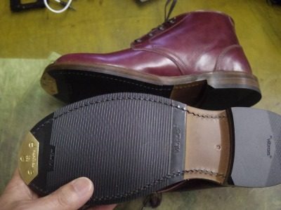 紳士靴　トウスチール取り付け例 3-1