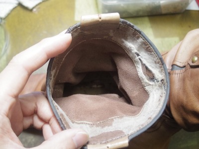 ブーツ 履き口ライニング交換例 2-3