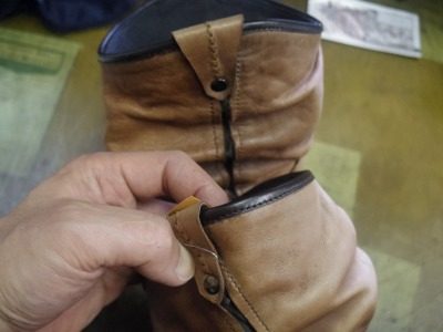 ブーツ 履き口ライニング交換例 3-2